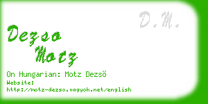 dezso motz business card